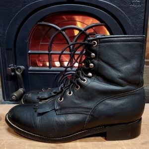 Women's Justin Brand Classic Black Roper Boots